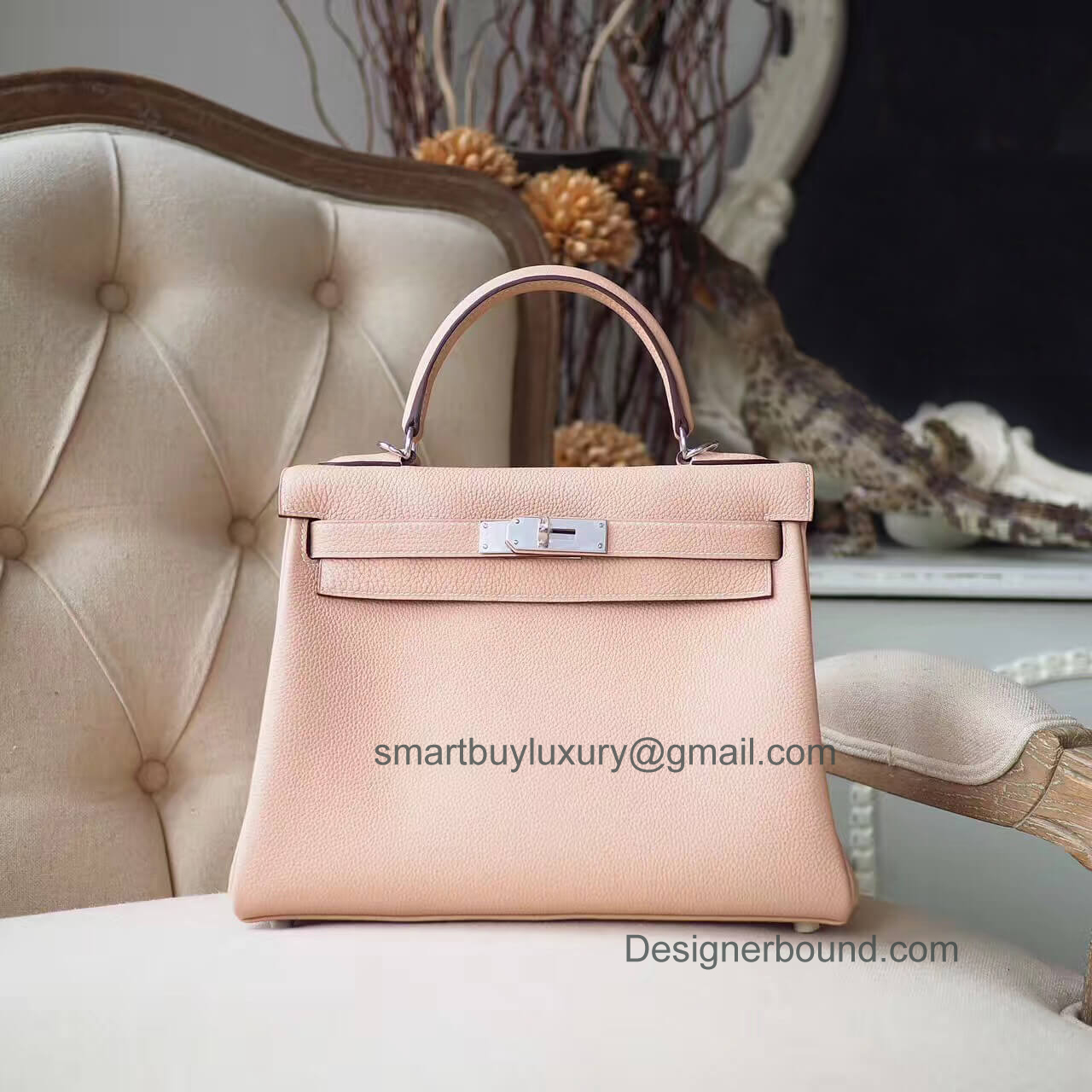 Hermes Kelly 28 Bag in p1 Rose Eglantine Togo PHW